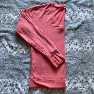 Athleta Sunrise Orange Long Sleeve VNeck Sweatshirt Sz M